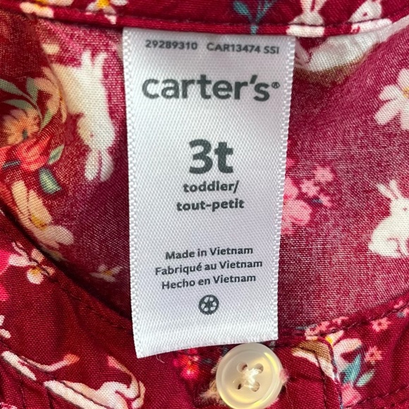 Carter's Spring Floral/Bunny/Horse Button-up Top | 3T - Picture 3 of 4